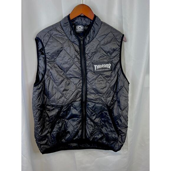 Thrasher Magazine Men's Size Large Logo Vest Jacket - Black - Picture 15 of 16